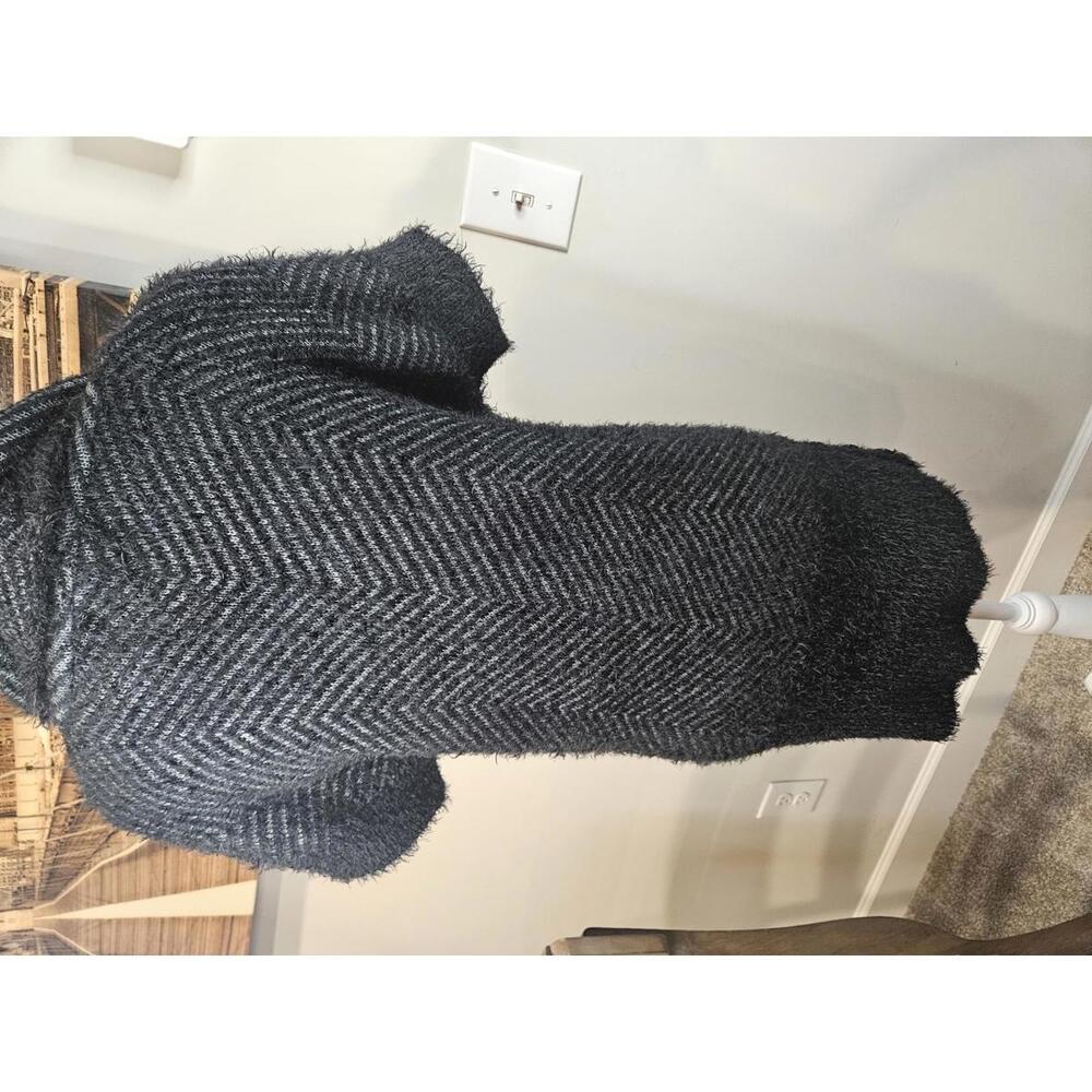 Candie's  Fuzzy & Cozy Herringbone Knit Sweater Dress Size L H16 - Picture 3 of 7